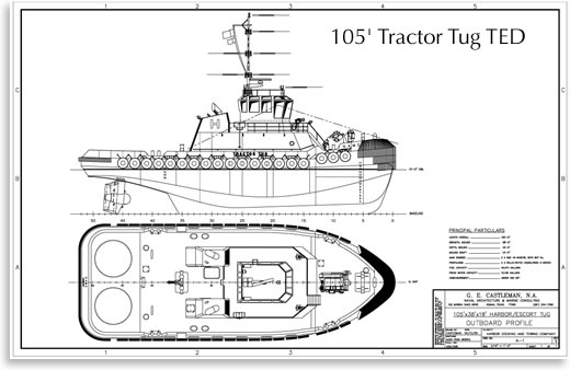 Tug Boat CARL design drawing